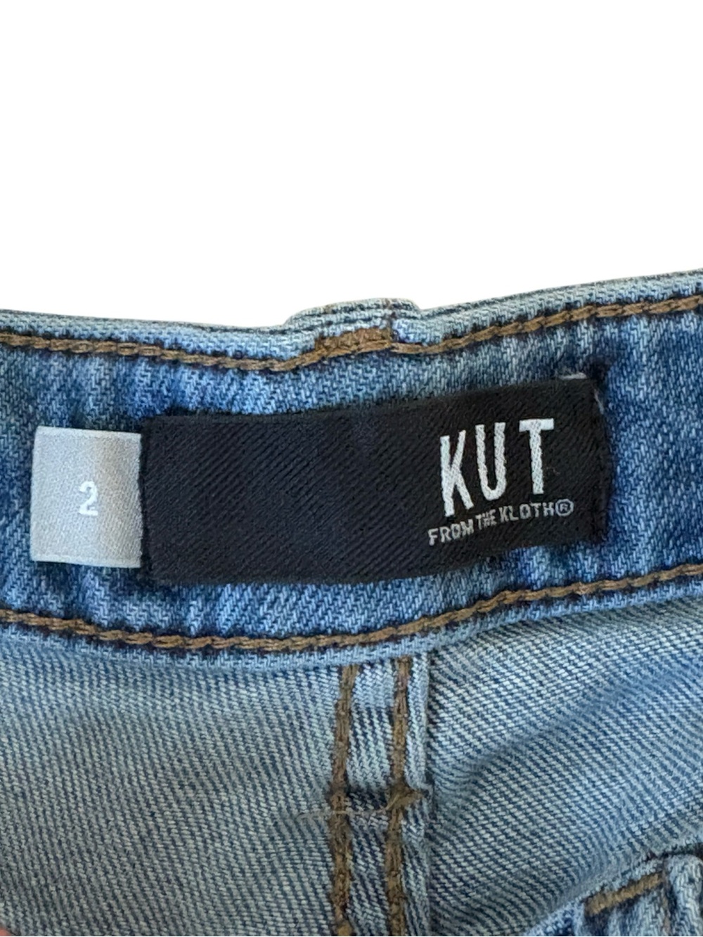 Kut from the Kloth Womens Blue Jeans Raw Hem Wide Leg Size 2 Button Fly - Picture 5 of 7